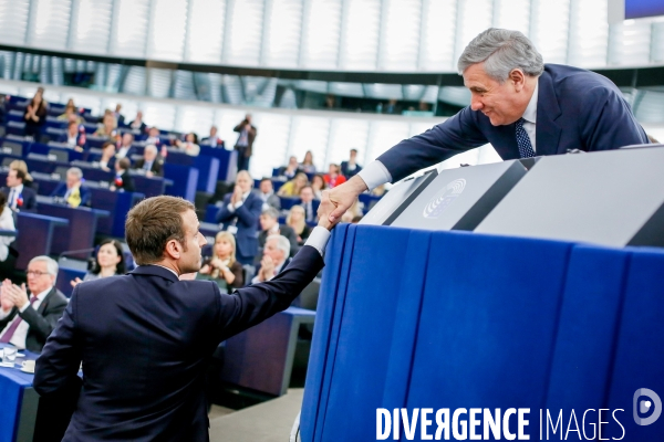 Emmanuel Macron au Parlement Européen de Strasbourg