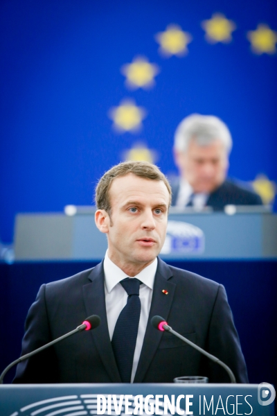 Emmanuel Macron au Parlement Européen de Strasbourg