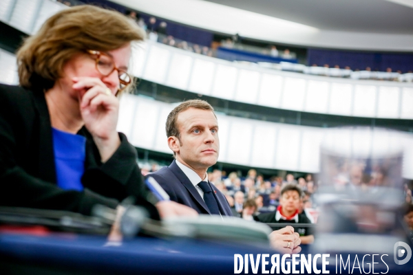 Emmanuel Macron au Parlement Européen de Strasbourg