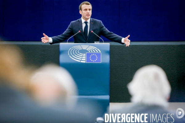 Emmanuel Macron au Parlement Européen de Strasbourg