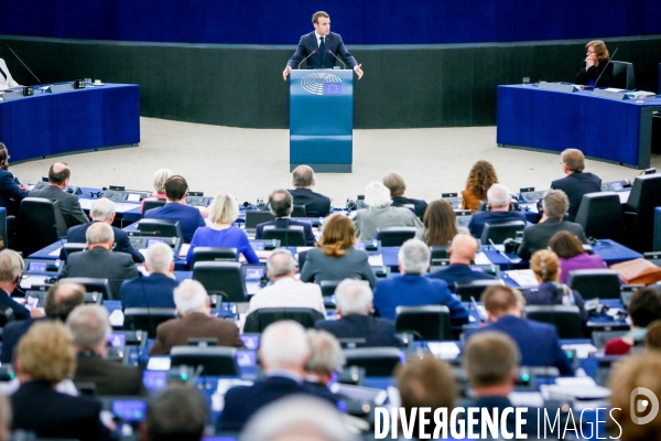 Emmanuel Macron au Parlement Européen de Strasbourg