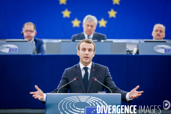 Emmanuel Macron au Parlement Européen de Strasbourg