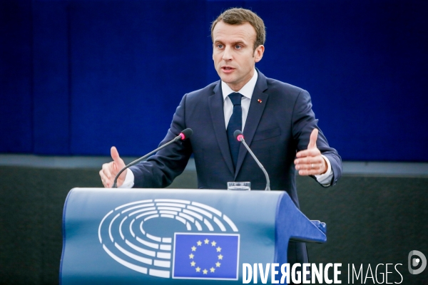 Emmanuel Macron au Parlement Européen de Strasbourg