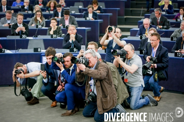 Emmanuel Macron au Parlement Européen de Strasbourg