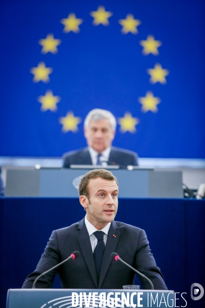 Emmanuel Macron au Parlement Européen de Strasbourg