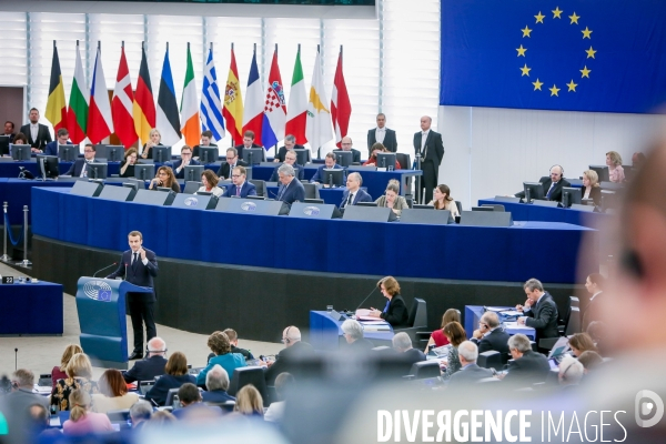 Emmanuel Macron au Parlement Européen de Strasbourg