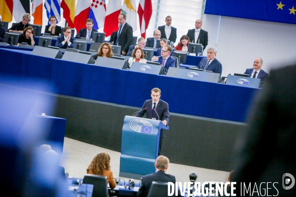 Emmanuel Macron au Parlement Européen de Strasbourg