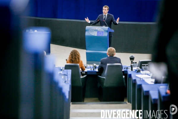 Emmanuel Macron au Parlement Européen de Strasbourg