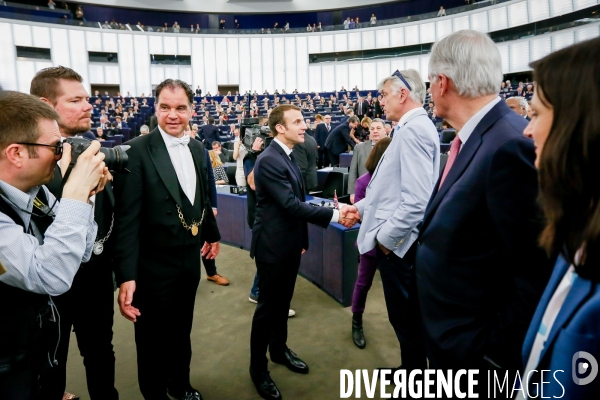 Emmanuel Macron au Parlement Européen de Strasbourg