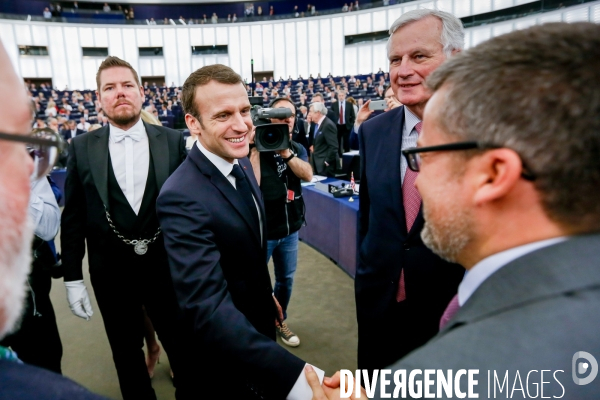 Emmanuel Macron au Parlement Européen de Strasbourg