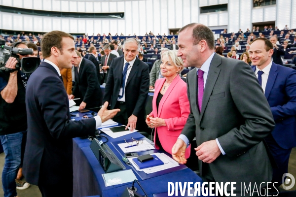 Emmanuel Macron au Parlement Européen de Strasbourg