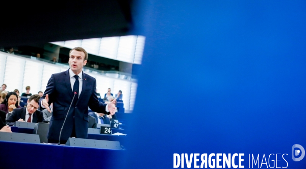 Emmanuel Macron au Parlement Européen de Strasbourg