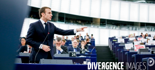 Emmanuel Macron au Parlement Européen de Strasbourg