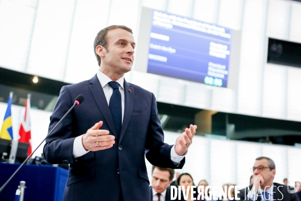 Emmanuel Macron au Parlement Européen de Strasbourg