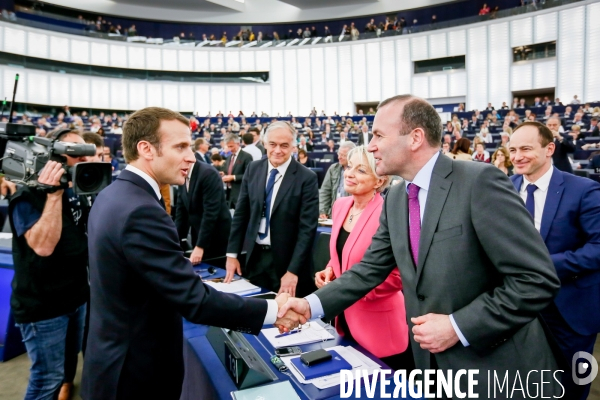 Emmanuel Macron au Parlement Européen de Strasbourg