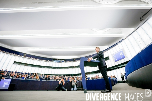 Emmanuel Macron au Parlement Européen de Strasbourg