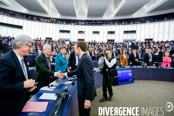 Emmanuel Macron au Parlement Européen de Strasbourg