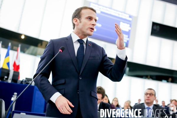 Emmanuel Macron au Parlement Européen de Strasbourg