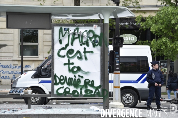 Journée de manifestation du 1er mai 2018 à Paris.