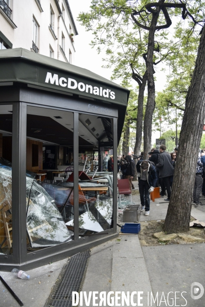 Journée de manifestation du 1er mai 2018 à Paris.