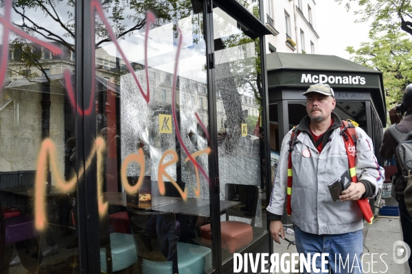 Journée de manifestation du 1er mai 2018 à Paris.