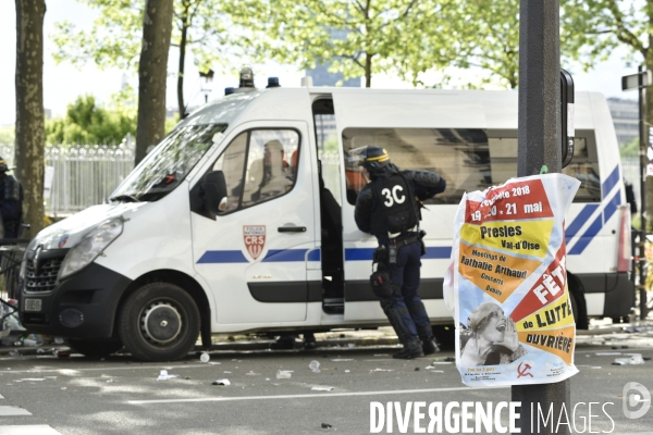 Journée de manifestation du 1er mai 2018 à Paris.