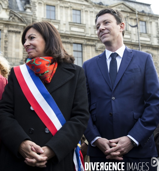 Hommage d Anne HIDALGO et Benjamin GRIVEAUX à Brahim BOUARRAM, assassiné en 1995.