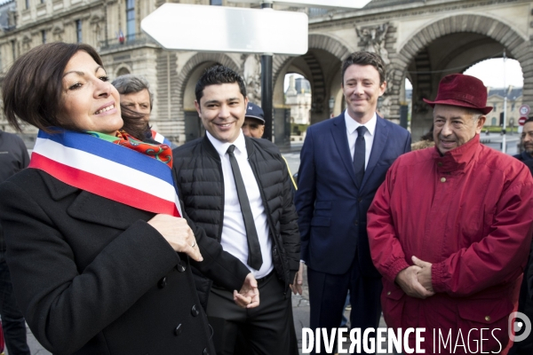 Hommage d Anne HIDALGO et Benjamin GRIVEAUX à Brahim BOUARRAM, assassiné en 1995.