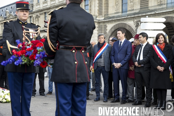 Hommage d Anne HIDALGO et Benjamin GRIVEAUX à Brahim BOUARRAM, assassiné en 1995.