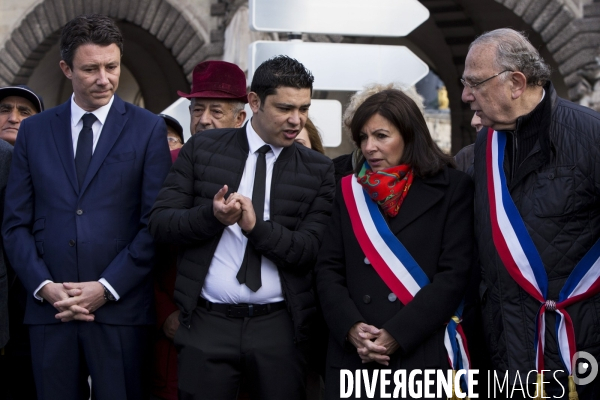 Hommage d Anne HIDALGO et Benjamin GRIVEAUX à Brahim BOUARRAM, assassiné en 1995.