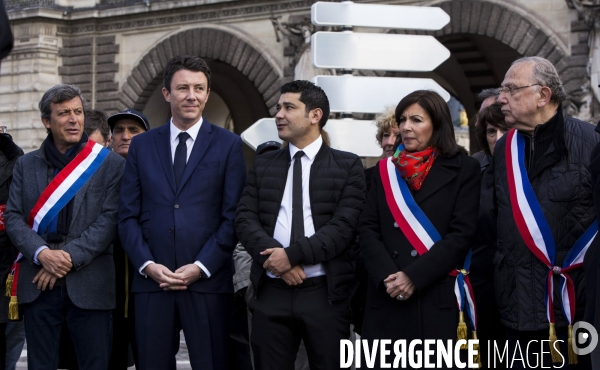 Hommage d Anne HIDALGO et Benjamin GRIVEAUX à Brahim BOUARRAM, assassiné en 1995.