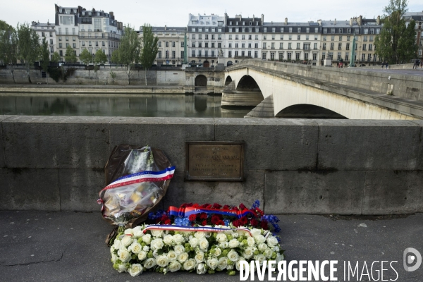 Hommage d Anne HIDALGO et Benjamin GRIVEAUX à Brahim BOUARRAM, assassiné en 1995.