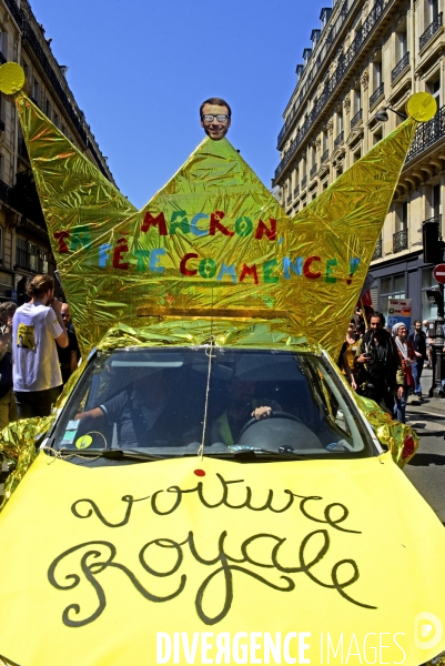 Protestation contre Le Président Emmanuel Macron.  Protest against President Emmanuel Macron.