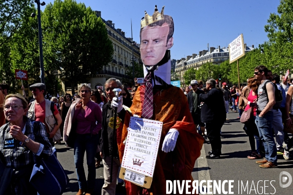 Protestation contre Le Président Emmanuel Macron.  Protest against President Emmanuel Macron.