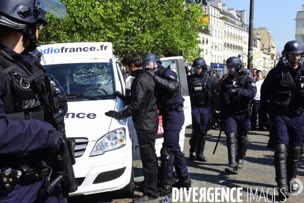 Protestation contre Le Président Emmanuel Macron.  Protest against President Emmanuel Macron.