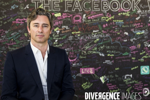 Laurent SOLLY, directeur général de Facebook France et Europe du sud, dans les locaux de Facebook à Paris.