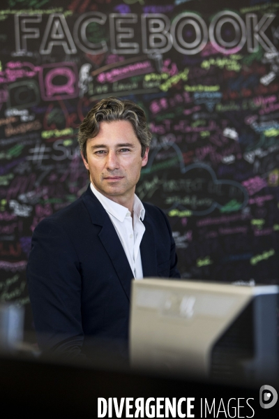 Laurent SOLLY, directeur général de Facebook France et Europe du sud, dans les locaux de Facebook à Paris.