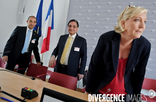 Conference de presse de Marine Le Pen avec Abderrahim Ali