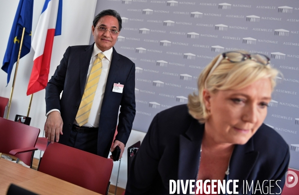 Conference de presse de Marine Le Pen avec Abderrahim Ali