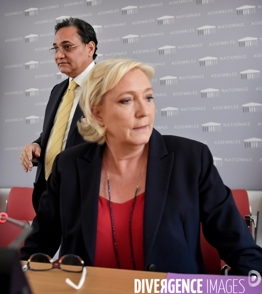 Conference de presse de Marine Le Pen avec Abderrahim Ali