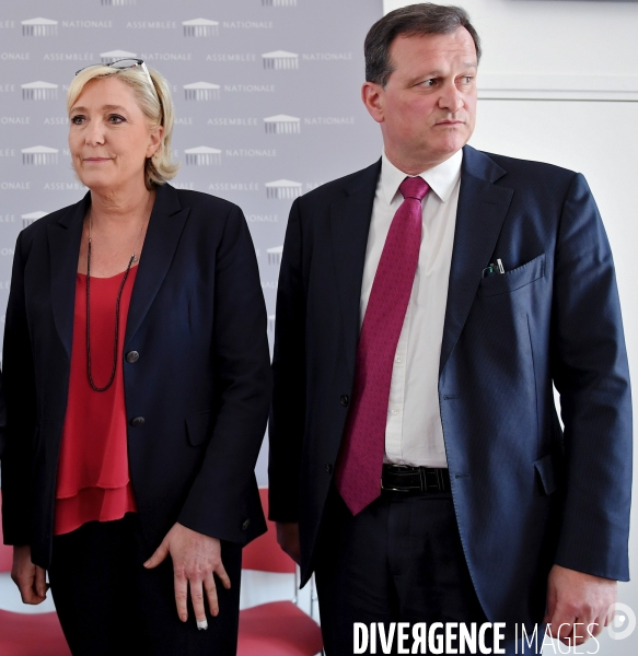 Conference de presse de Marine Le Pen avec Abderrahim Ali