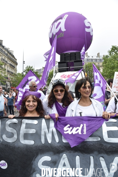 Manifestation La marée populaire anti Macron, le 26 mai à Paris.