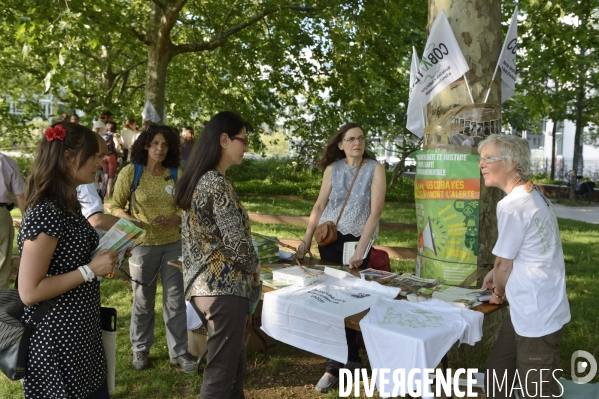 Confluence des deux marches citoyennes Tous cobayes et Solidaire des migrants à Lyon