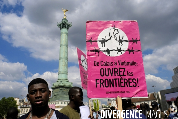 Manifestation Contre la Loi Asile-Immigration de Collomb et President Emmanuel Macron.  Demonstration Against the Asylum-Immigration Law of Collomb and President Emmanuel Macron.