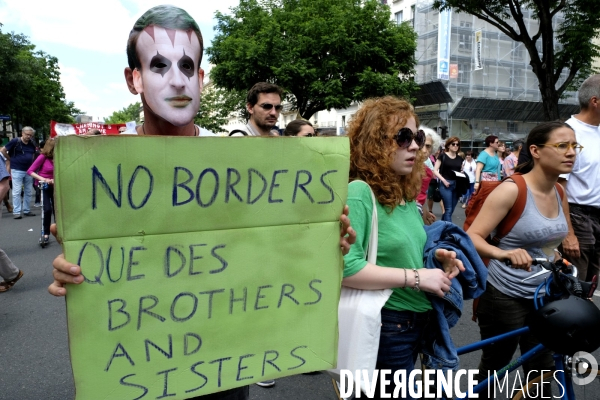 Manifestation Contre la Loi Asile-Immigration de Collomb et President Emmanuel Macron.  Demonstration Against the Asylum-Immigration Law of Collomb and President Emmanuel Macron.