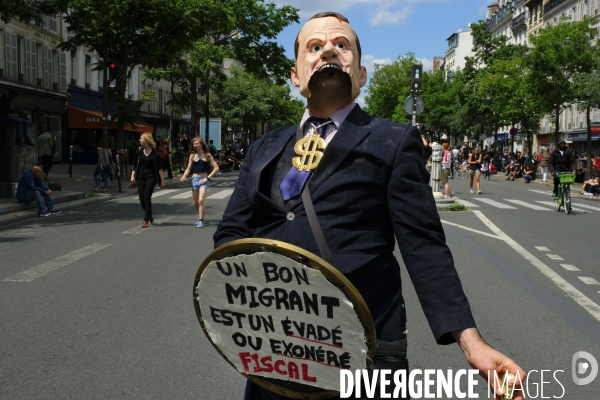 Manifestation Contre la Loi Asile-Immigration de Collomb et President Emmanuel Macron.  Demonstration Against the Asylum-Immigration Law of Collomb and President Emmanuel Macron.