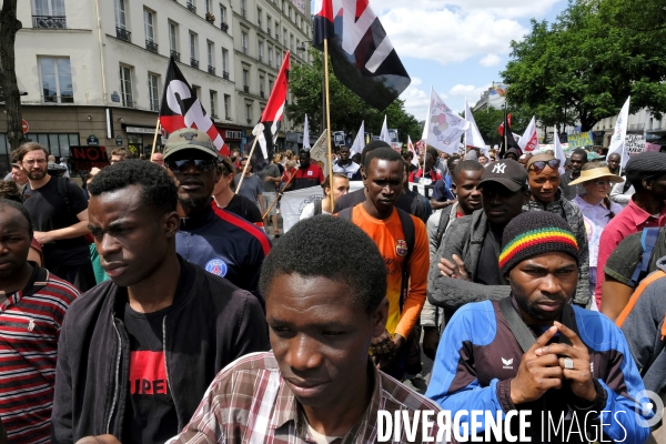 Manifestation Contre la Loi Asile-Immigration de Collomb et President Emmanuel Macron.  Demonstration Against the Asylum-Immigration Law of Collomb and President Emmanuel Macron.