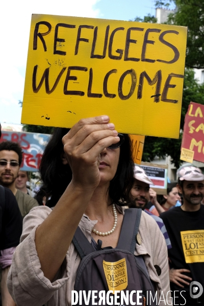 Manifestation Contre la Loi Asile-Immigration de Collomb et President Emmanuel Macron.  Demonstration Against the Asylum-Immigration Law of Collomb and President Emmanuel Macron.