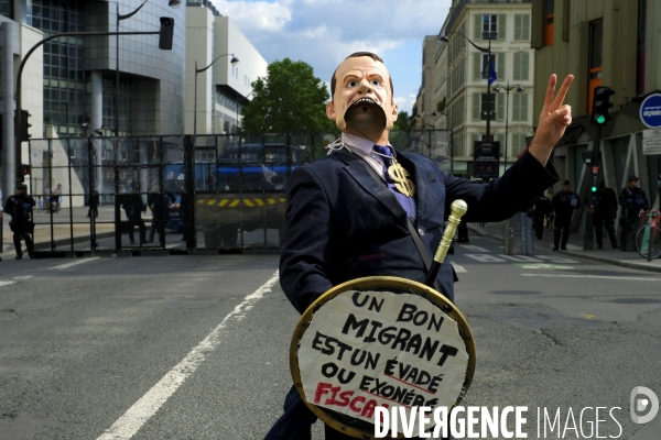 Manifestation Contre la Loi Asile-Immigration de Collomb et President Emmanuel Macron.  Demonstration Against the Asylum-Immigration Law of Collomb and President Emmanuel Macron.