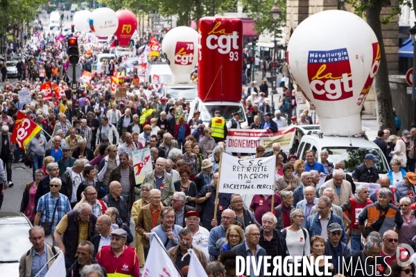 Manifestation de retraités contre la politique du gouvernement.